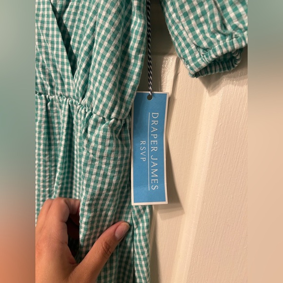 NEW NWT DRAPER JAMES RSVP Puff-Sleeve Surplice Dress Size XS NWT Wrap - Picture 8 of 10